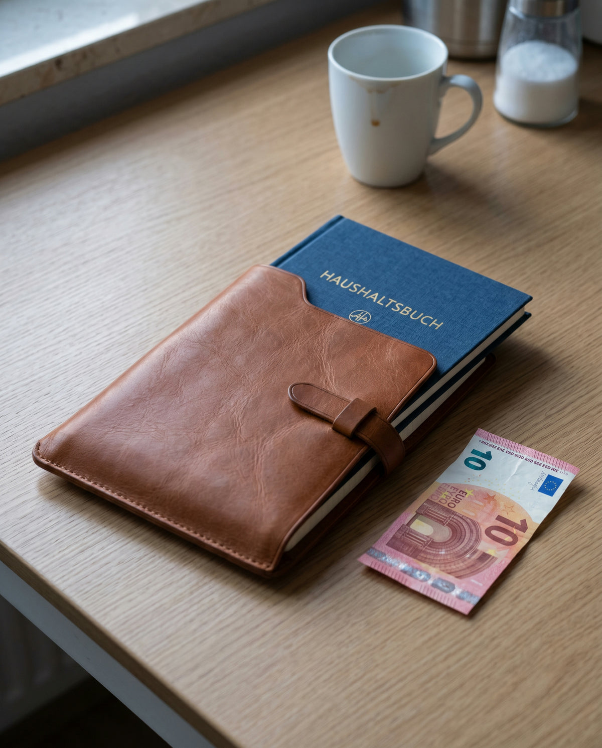 Leder-Hülle für Haushaltsbuch