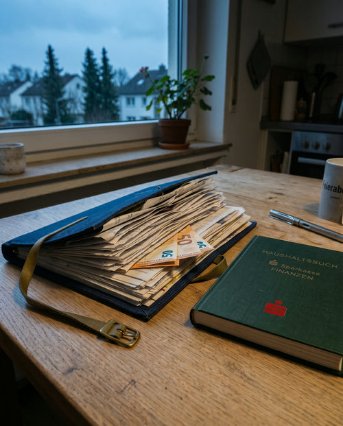 Dokument-Mappe Preussisch-Blau, A4, mit Messing-Verschluss, für Belege, Ansicht 2