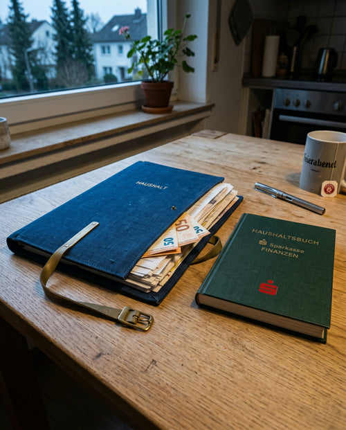 Dokument-Mappe Preussisch-Blau, A4, mit Messing-Verschluss, für Belege, Ansicht 1